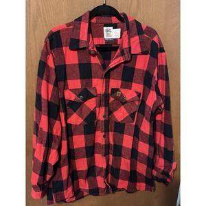 Vintage Big Bill Heavyweight Flannel Red Black Plaid USA MADE Sz XL TALL GTbH3
